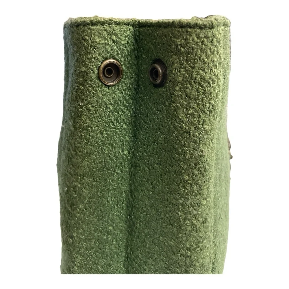 Vintage Limited Edition Green Tweed Goldie Bag Purse Chain Pockets Barbiecore